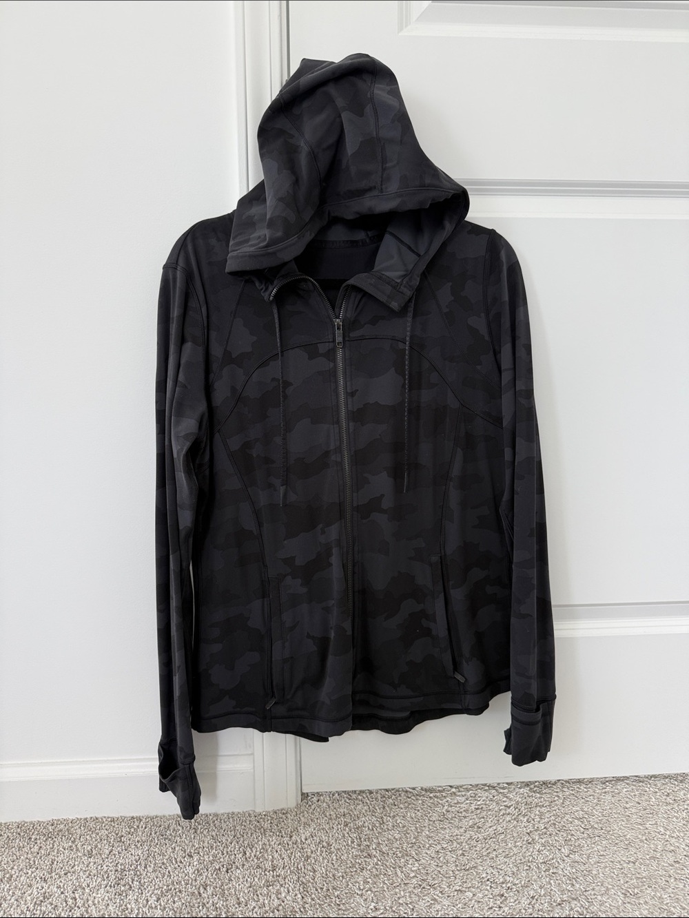 lululemon athletica Black Camo Full-Zip Hooded Define Jacket